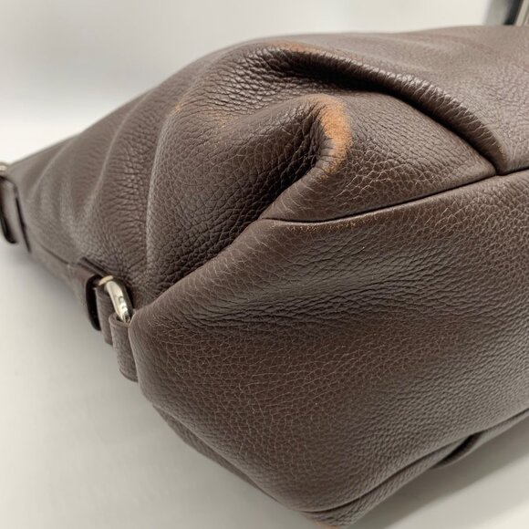 Coach 2-Way Brown Pebbled Leather Duffle Shoulder Bag (F15064) - Picture 9 of 12